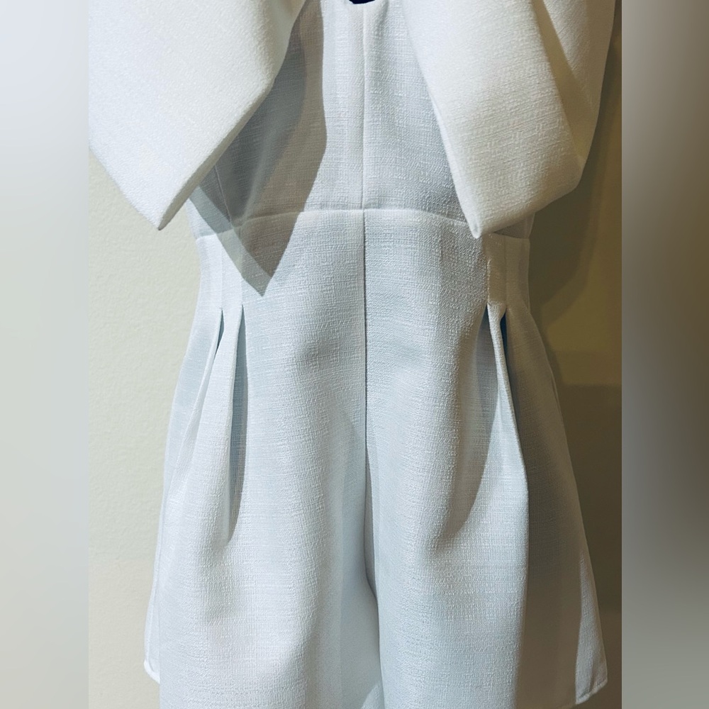 glam White Strapless Bow Romper - Picture 6 of 8